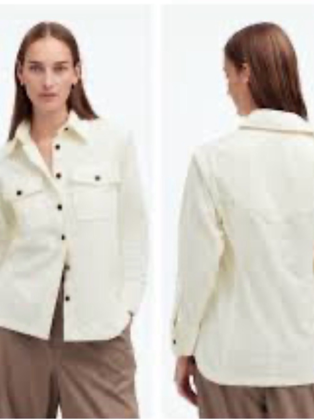 Madewell Off-White Corduroy Button Jacket